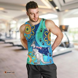 Personalised Australia Kangaroo Men Tank Top Aboriginal Tribal Art Stylization