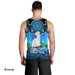 Personalised Australia Libra Cockatoo Zodiac Men Tank Top Auz Astrology Aboriginal - Aqua