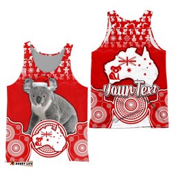 (Custom Personalised) Australian Koala Christmas Vibe With Aboriginal Dot Painting Style No2 Men TankTop