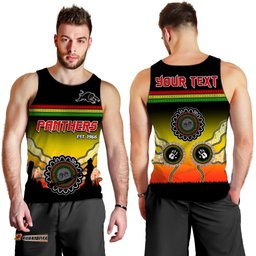 (Custom Personalised) Panthers Men Tank Top Go The Mighty Penrith Aboriginal