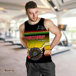 (Custom Personalised) Panthers Men Tank Top Go The Mighty Penrith Aboriginal
