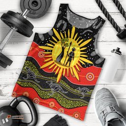 Aboriginal Flag Men Tank Top Energetic Aussie
