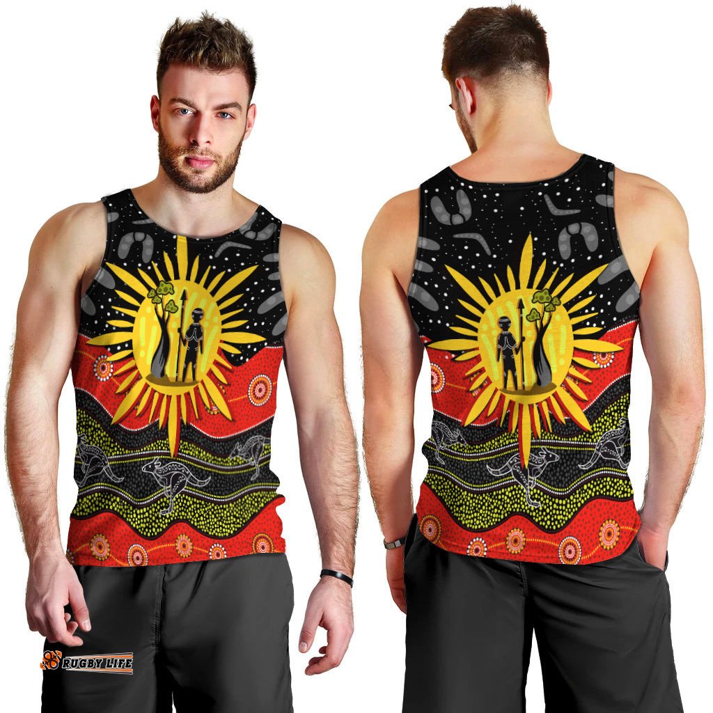 Aboriginal Flag Men Tank Top Energetic Aussie