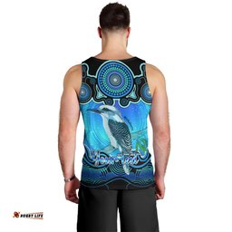 Personalised Australia Sagittarius Kookaburra Zodiac Men Tank Top Auz Astrology Aboriginal - Aqua