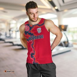 (Custom Personalised) Adelaide United Men Tank Top - Indigenous Dot Painting Art -