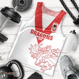 (Custom Text And Number) Dragons Rugby Men Tank Top Simple St George Illawarra