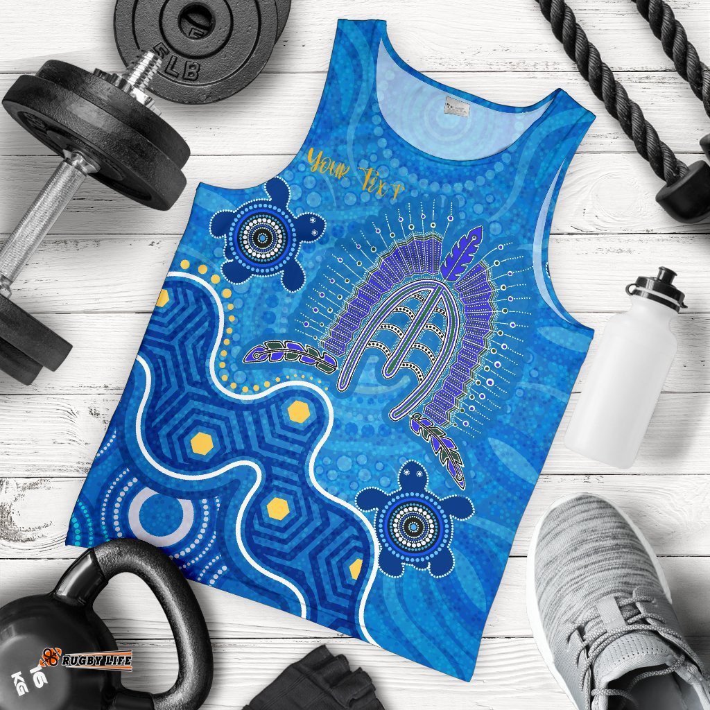 Torres Strait Personalised Men's Tank Top - Dhari And Turtle