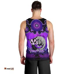 Personalised Australia Gemini Sugar Gilder Zodiac Men Tank Top Auz Astrology Aboriginal - Purple