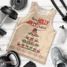 Holiday Lighting Santa Echidna Christmas Tree Men Tank Top