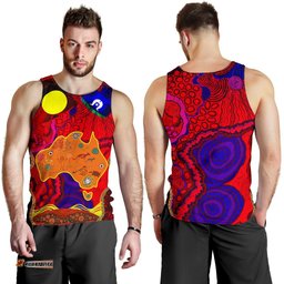Aboriginal Men's Tank Top - Australia Naidoc Week Map Pattern