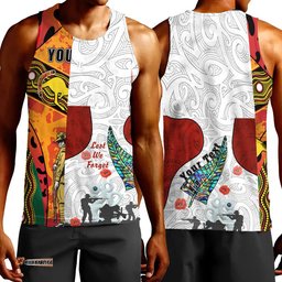 Vibe Hoodie Clothing - (Custom) New Zealand Anzac Fern & Maori Men Tank Top