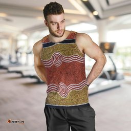 Men Tank - Aboriginal Dot Style