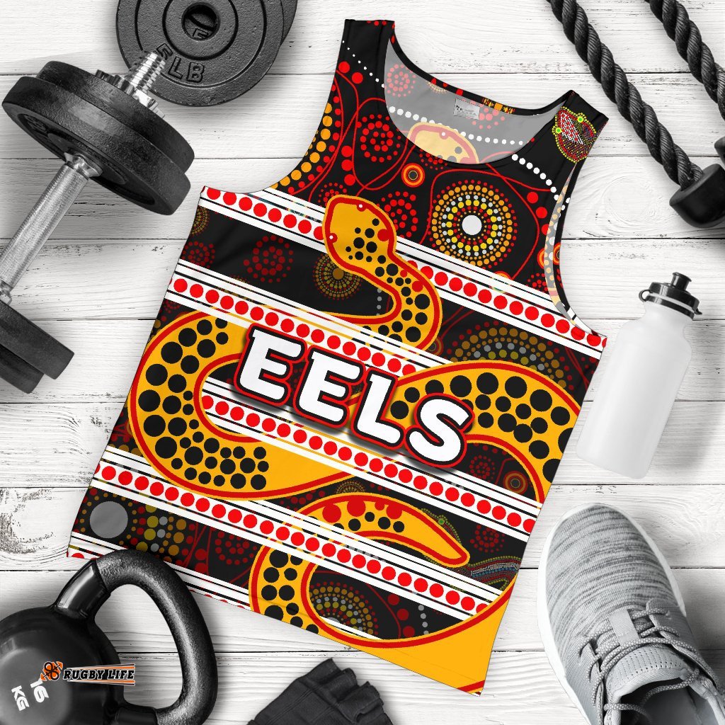 Parramatta Eels Men's Tank Top Tribal Style Black