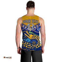 (Custom Text and Number) Eels Rugby Men Tank Top Aboriginal and Polynesia Parramatta