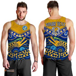 (Custom Text and Number) Eels Rugby Men Tank Top Aboriginal and Polynesia Parramatta
