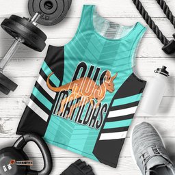 Custom Australia Soccer Men Tank Top Go Matildas Dynamic - Turquoise