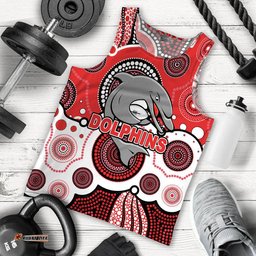(Custom Personalised And Number) Dolphins Rugby Men Tank Top Aboriginal