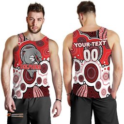 (Custom Personalised And Number) Dolphins Rugby Men Tank Top Aboriginal
