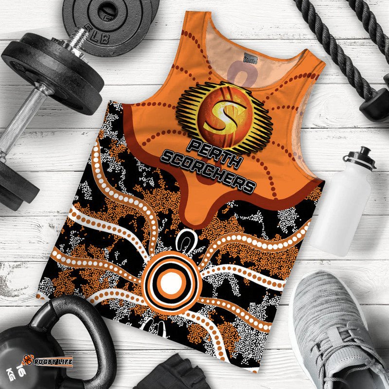 Perth Scorchers Men Tank Top Cricket Dot Aboriginal
