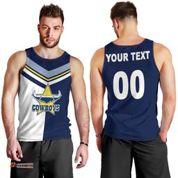 (Custom Text And Number) NRL Cowboys Men Tank Top Mix Jersey
