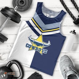 (Custom Text And Number) NRL Cowboys Men Tank Top Mix Jersey