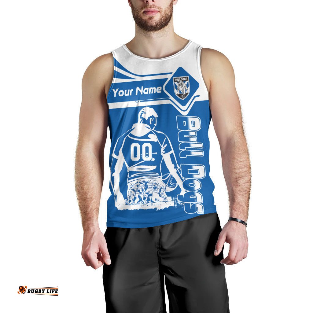 Canterbury-Bankstown Bulldogs Tank Top Personalized Pentagon Style- NRL