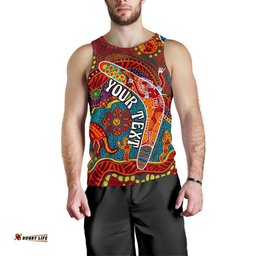 Aboriginal Personalised Men's Tank Top - Indigenous Boomerang