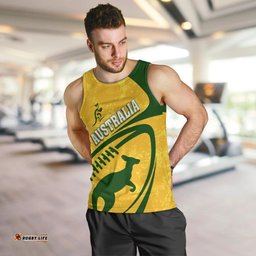 Personalised Aussie Wallabies Men Tank Top Rugby World Cup Sporty Dynamic