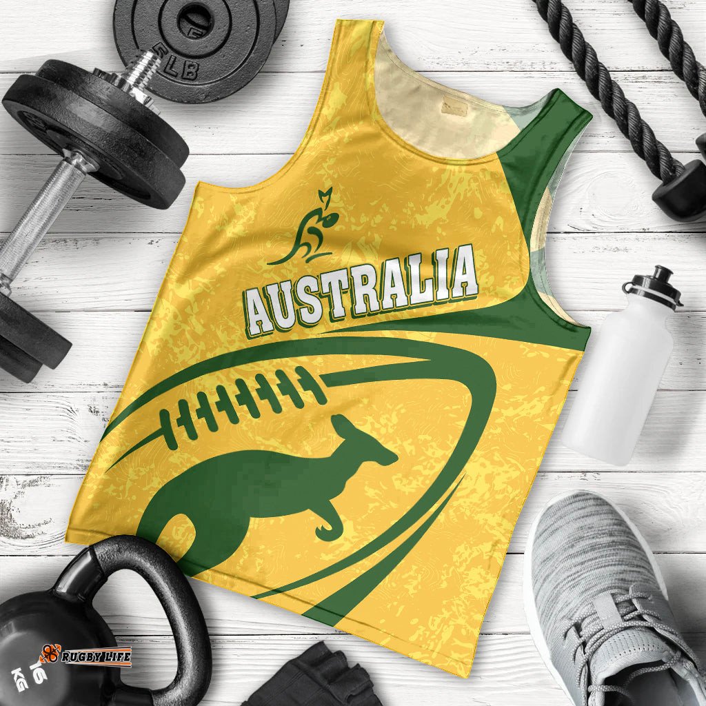Personalised Aussie Wallabies Men Tank Top Rugby World Cup Sporty Dynamic