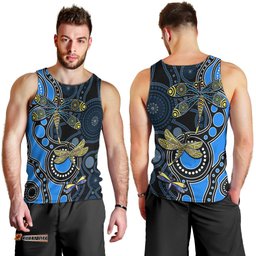Aboriginal Dragonfly Men Tank Top Blue Style