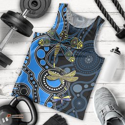 Aboriginal Dragonfly Men Tank Top Blue Style