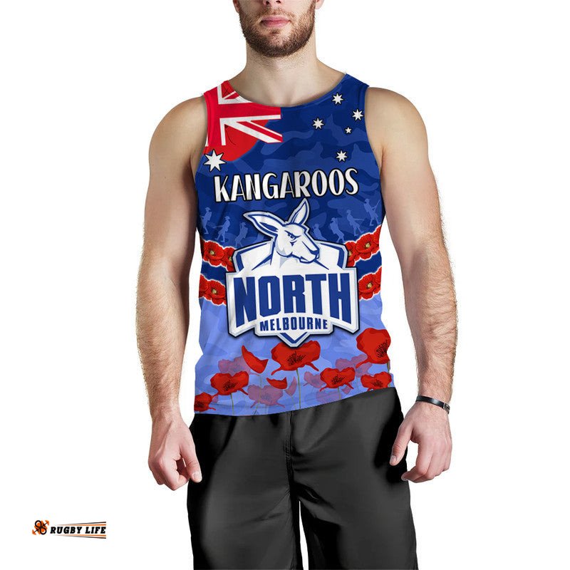 Kangaroos Football ANZAC Men Tank Top Lest We Forget