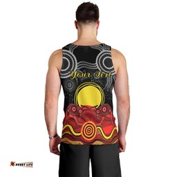 (Custom Personalised) Australian Indigenous Men Tank Top Kangaroos Circle Aboriginal Art