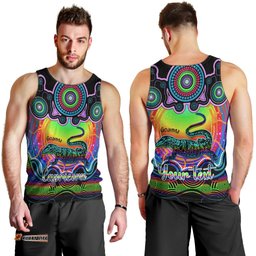 Personalised Australia Capricorn Goanna Zodiac Men Tank Top Auz Astrology Aboriginal - Rainbow