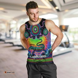 Personalised Australia Capricorn Goanna Zodiac Men Tank Top Auz Astrology Aboriginal - Rainbow