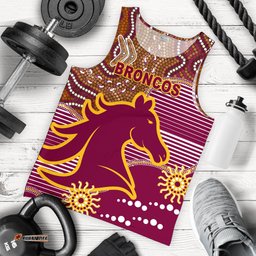 Broncos Super Men Tank Top Indigenous Brisbane