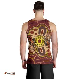 Aboriginal Men's Tank Top, Indigenous Lizard Dot Painting Art