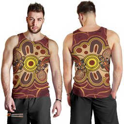 Aboriginal Men's Tank Top, Indigenous Lizard Dot Painting Art