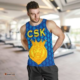 Chennai Super Kings Men Tank Top Cricket Traditional Pride - Blue
