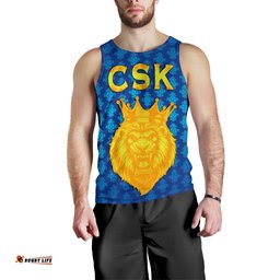 Chennai Super Kings Men Tank Top Cricket Traditional Pride - Blue