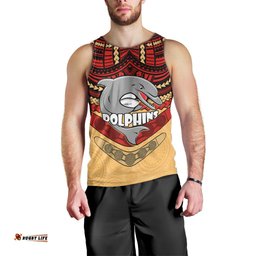 Dolphins Rugby Men Tank Top Polynesian and Aboriginal Vibe