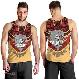Dolphins Rugby Men Tank Top Polynesian and Aboriginal Vibe