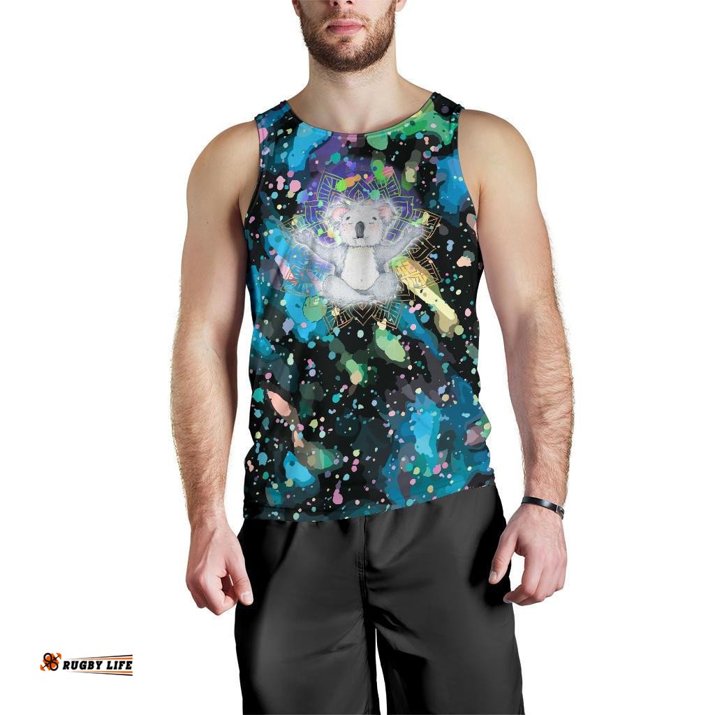 Men Tank Top - Koala Mens Tank Meditating