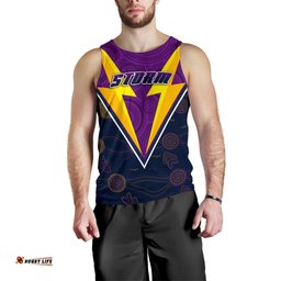 Melbourne Storm Men Tank Top Indigenous Artsy Style