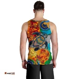 Aboriginal Personalised Men's Tank Top - Turtle Indigenous Art