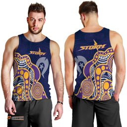NAIDOC Week Melbourne Storm Men's Tank Top - Aboriginal Dot Painting -