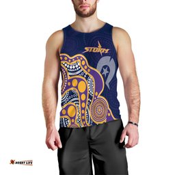 NAIDOC Week Melbourne Storm Men's Tank Top - Aboriginal Dot Painting -