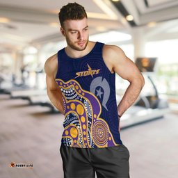 NAIDOC Week Melbourne Storm Men's Tank Top - Aboriginal Dot Painting -