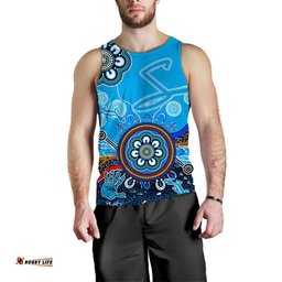 Adelaide Strikers Men Tank Top Cricket Indigenous Aboriginal Lizard Version