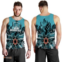 Brisbane Heat Men Tank Top Cricket Dot Aboriginal